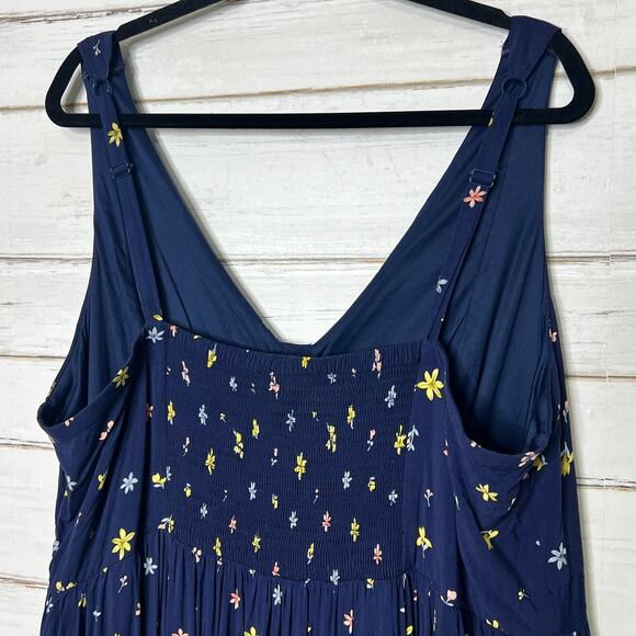 Torrid Maxi Challis Navy Blue Floral Dress Size 3X - Picture 4 of 13